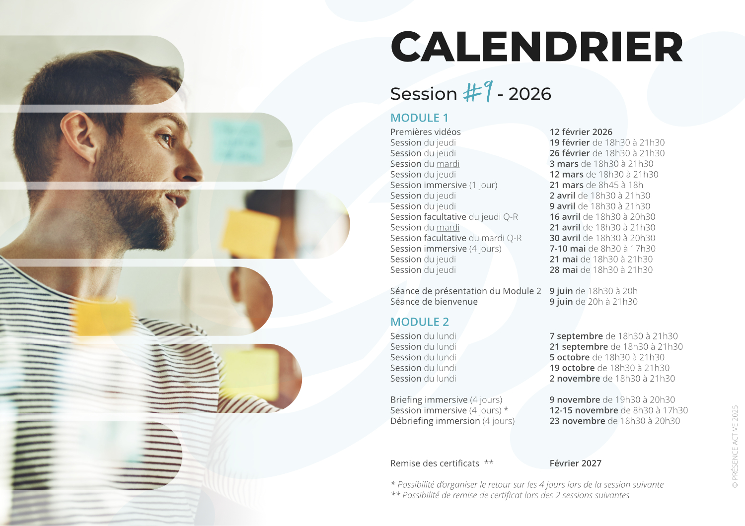 Calendrier des dates du Grand Parcours de Facilitation #7